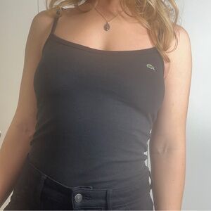 Vintage y2k Lacoste logo black tank top